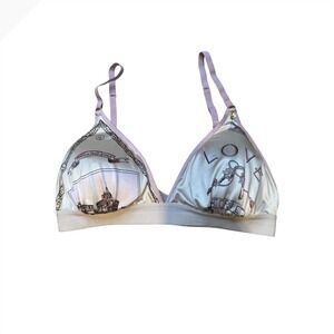 Love Stories Intimates Triangle Bralette Postcard Key Print Champagne Pink 32C/D